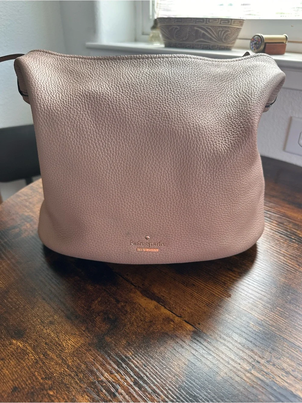 kate spade Dusty Rose Pebbled Leather Hobo Shoulder Bag
